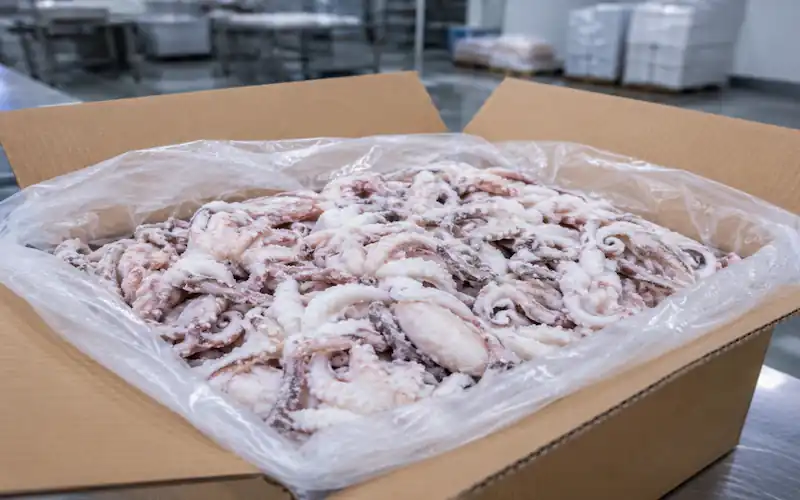 frozen squid tentacles IQF block frozen