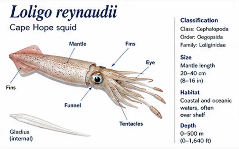 frozen loligo reynaudii cape squid south africa supplier